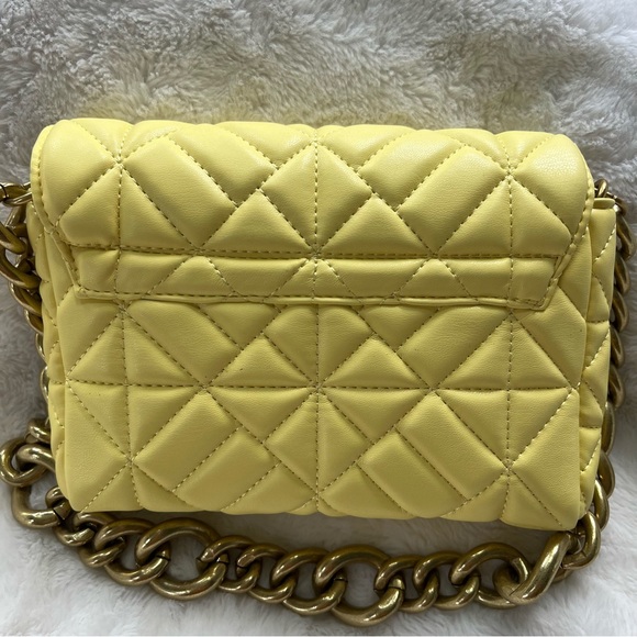 NWOT Yellow Vegan Leather Shoulder Bag - Picture 3 of 8